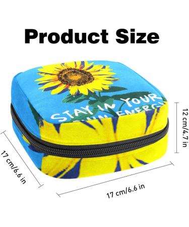 Stylish Menstruation Pad Bag with Zipper | Sunflower Design | Women's Tampon & Napkin Storage | Travel-Friendly Collective Bags - Buy Online on GoSupps.com