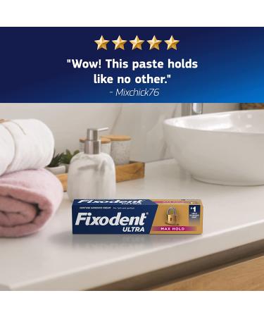 Fixodent Ultra Max Hold Denture Adhesive Cream 2.2oz (Pack of 4) - For Full and Partial Denture Wearers - Buy Online on GoSupps.com