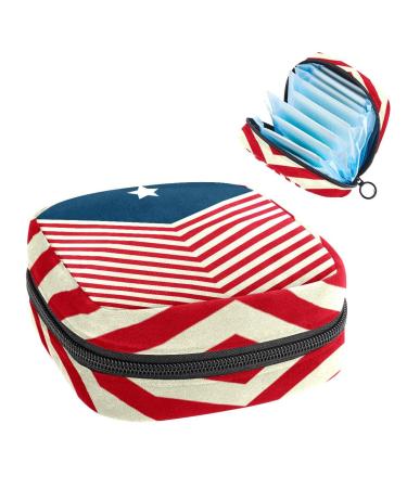 GIAPB Period Bag Sanitary Napkin Storage Bag Period Pouch Travel Makeup Bag Independence Day Color3162