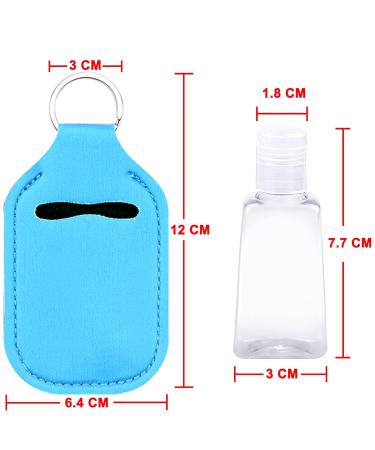 Duufin Hand Sanitizer Keychain Holders Set - 60 Pieces - 30 Reusable Clear Bottles & 30 Holders - Colorful Patternless - Buy Online on GoSupps.com