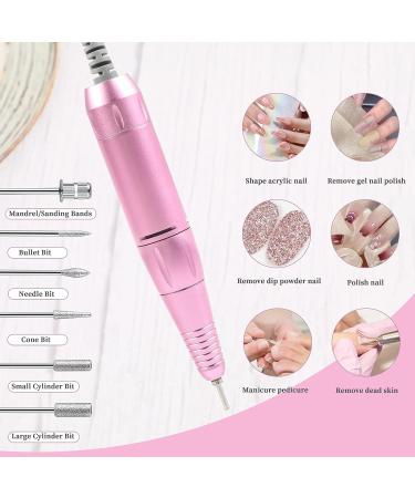ANGNYA 35000RPM Electric Nail Drill - Portable Rechargeable E-File Machine for Acrylic Nails with 6 Bits and Dust Brush - Buy Online on GoSupps.com