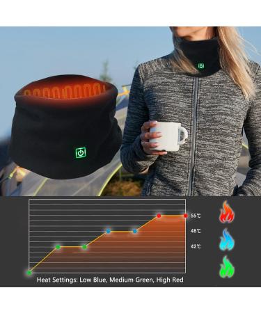 Buy Heated Neck Warmer - Adjustable Flannel Winter Accessory with 3 Heat Settings for Cold Resistance & Horse Riding (Black) - Buy Online on GoSupps.com