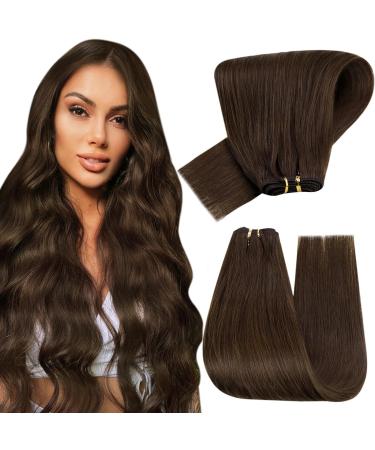 Hetto whip real hair extensions dark brown brown extensions to sew on extensions brown real hair of course #4 40 cm 80g 40cm 3-1 dark brown