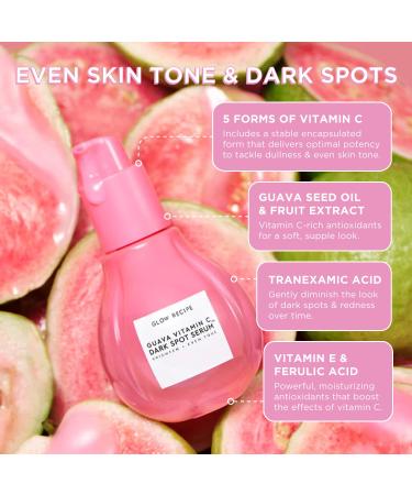 Glow Recipe Guava Brightening Korean Skincare Gift Set - Vitamin C Under Eye Cream Treatment + Hydrating Vitamin C Dark Spot Face Serum with Niacinamide & Peptides Travel Size (2 Count) - Buy Online on GoSupps.com