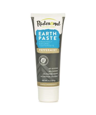 Redmond Earthpaste - Natural Non-Fluoride Charcoal Toothpaste, 4 Ounce Tube (Peppermint Charcoal)