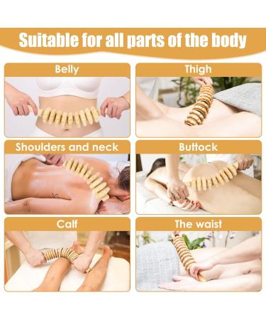 Wooden Massage Roller Fascia Roll Curved Massage Tool for Muscle Relaxation Body Shaping & Anti-Cellulite Beech Wood - Buy Online on GoSupps.com