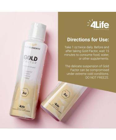 4LifeElements - Gold Factor Cellular Activator with Ultra-Fine Gold Particles for Vitality DNA & Telomere Support Brain Clarity - 32 oz - Buy Online on GoSupps.com