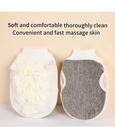 2Pcs Exfoliating Gloves - Bamboo Shower Gloves - Bath and Body Exfoliator Mitts - Scrubs Away Ingrown Hair and Dead Skin - for Shower Spa Massage and Dead Skin Cell Remover Loofah - Thicken 1 pair Thicken - Buy Online on GoSupps.com