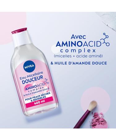 NIVEA GENTLE Micellar Water for Dry and Sensitive Skin (1 x 400 ml) make-up remover enriched with micelles and amino acids without fragrance face eyes & lips cleanser - Buy Online on GoSupps.com