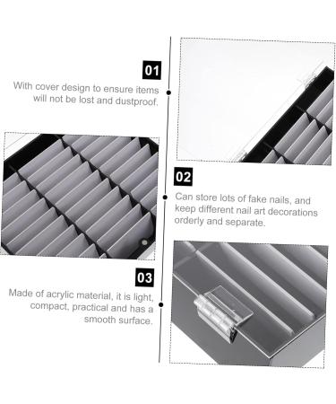 Angoily Box Nail Art Display Box Practice Clear Container Nail Tip Organizer Spray Bottle Tops Replacement Nail Tips Organizer Nail Art Tips Holder Acrylic Dust-proof Nail Frame 23.5X21X4CM Black - Buy Online on GoSupps.com