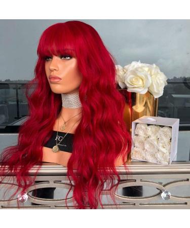 Buy Long Red Wavy Synthetic Wig for Women - 50s/60s/70s Cosplay Hairstyle | International Shipping Available - Buy Online on GoSupps.com