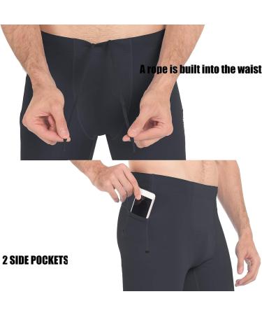 PIQIDIG Men's Workout Leggings Yoga Pants with Pockets | XX-Large Dark Grey - Buy Online on GoSupps.com