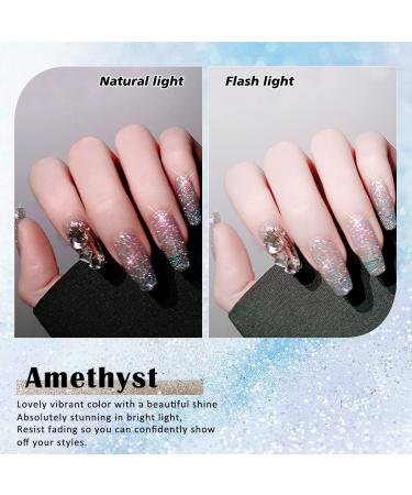 Skexiod Glitter Gel Nail Polish 15ml Holographic Soak Off UV LED Nail Polish - B105 - Buy Online on GoSupps.com