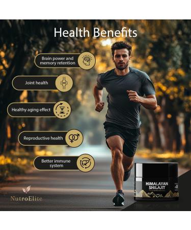 NutroElite Pure Gold-Grade Sundried Himalayan Shilajit Resin - 100% Natural Authentic & Organic - Energy Vitality & Wellness Supplement - Lab Tested for Safety - Buy Online on GoSupps.com