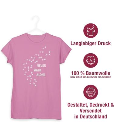 Shirtracer Women's Shirt - Never Walk Alone Paw Prints 06 Pink - Perfect Gift for Dog Owners - Buy Online on GoSupps.com