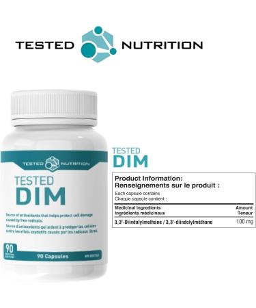 Tested Nutrition Tested DIM | 100mg DIM Capsules for Men & Women for Estrogen Balance Source of Antioxidants Estrogen Metabolism Energy Support | 90 Servings (90 Capsules) - Buy Online on GoSupps.com