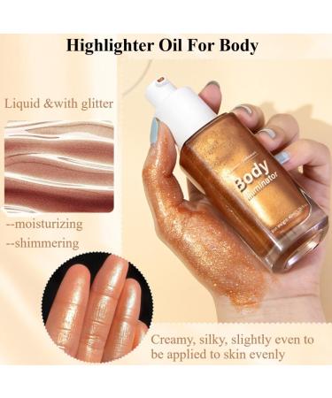  KARLOR Body Oil - 40 ml - Glitter Liquid - Shiny - Body Cream with Glitter - Rose Gold - Buy Online on GoSupps.com