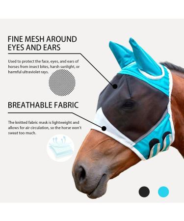 gosduiwip Breathable and Easy to Fly Mask for Horses - Stay Protected All Day Long Comfortable Polyester Horses Accessories Black M M Black - Buy Online on GoSupps.com