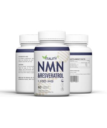 NAD+ & Resveratrol Capsules | 1100mg | 60 Capsules | 1 Month Supply | Anti-Aging & Cellular Health Support - Buy Online on GoSupps.com