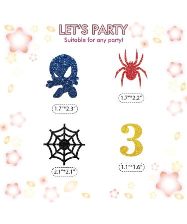 Spider Boy 3rd Birthday Cupcake Toppers Blue&Red Glitter Spider Three Cupcake Decor Happy 3rd Birthday Cake Decorations for Boy's Birthday Cartoon Themed Birthday Party Supplies - 24pcs - Buy Online on GoSupps.com
