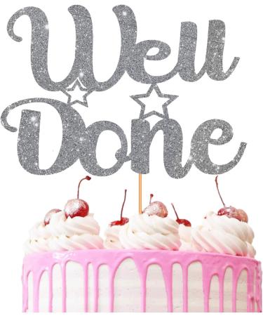 Well Done Cake Topper Glitter Cardstock Party Favour Party Decoration Cake Toppers (Gold) Gold - Buy Online on GoSupps.com