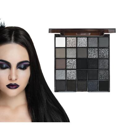 Dark Eyeshadow Palette Black Eyeshadow 25 Colors Matte Shimmer Black Smoky Eyeshadow Pow Dashadow Gossy Kusmoky r a Delicate UnEye Kit Cool Tint Eyeshadow for Women Girls - Buy Online on GoSupps.com