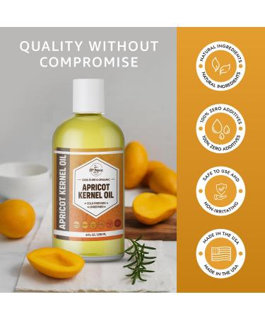 Organic Apricot Kernel Oil (8 Oz) Premium Cold Pressed Unrefined | 100% Pure Apricot Kernel Oil for Skin Face Hair Soap Making Massage | Carrier for Essential Oils | Available Bulk | 8 FL OZ - Buy Online on GoSupps.com