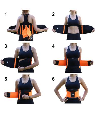Innoti Back Band for Men & Women - Adjustable Lumbar Support Belt for Sports & Work - Compression Back Support - Orange S (50 A 69 cm) - Buy Online on GoSupps.com