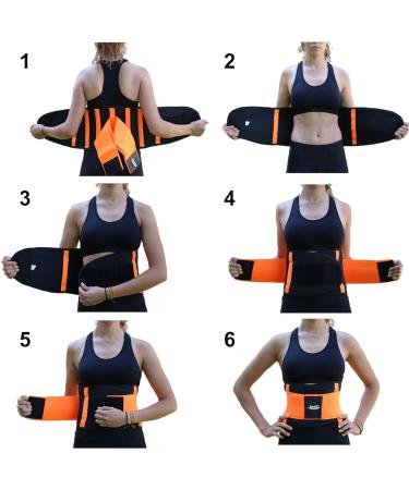 Innoti Back Band for Men & Women - Lumbar Support Belt - Compression with Double Adjustment Straps - Orange XXL (107-123 cm) - Ideal for Sports & Work - Buy Online on GoSupps.com