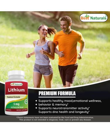 Best Naturals Lithium Orotate 5mg - 180 Tablets: Natural Mood Support Supplement - Buy Online on GoSupps.com
