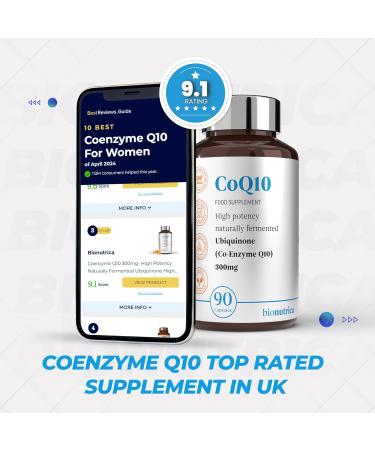 Coenzyme Q10 300mg- High Potency Naturally Fermented Ubiquinone High Absorption | CoQ10 Powerful Antioxidant | No Synthetic Additives | GMP Certified | 90 Capsules - Buy Online on GoSupps.com