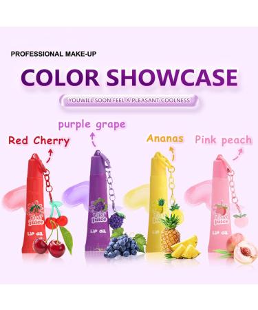 Fruity Scented Hydrating Lip Glow Oil Set Moisturising Nourishing Lip Balm Gloss Lightens Lip Lines Prevents Cracked Lips With Key Chain & Fruit Ornaments (#1 13g) #1 15 Ounce (Pack of 1) - Buy Online on GoSupps.com