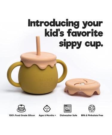 Silicone 2-in-1 Sippy N Snack Cup - BPA Free, No Spill, Drop Proof, Blue - Dishwasher & Microwave Safe - Buy Online on GoSupps.com
