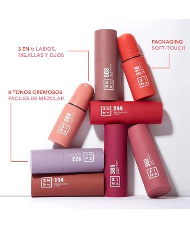 3INA Nude Blush Stick Matte with Hyaluronic Acid - Vegan & Cruelty-Free - Buy Online on GoSupps.com