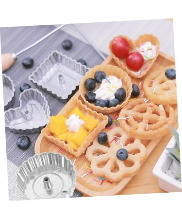 COLLBATH Dough Oil Frying Mold Oil Pier Mold Griddle Non Stick Fry Pan Biscuits De Molde Kitchen Snack Mold Kitchenware Waffles 6.8X6.8X2CM Silver - Buy Online on GoSupps.com