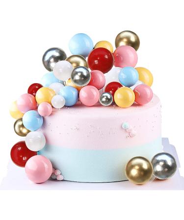 Balls Cake Topper Mini Balloons Cake Topper Pearl Balls Cake Pick Foam Ball Cupcake Topper Baking Decoration Supplies Toothpick Party Wedding Anniversary Birthday Baby Shower Cake Decoration Silver - Buy Online on GoSupps.com