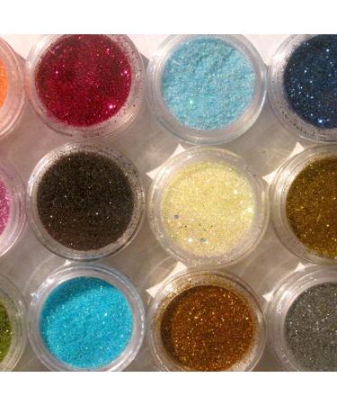 12 Mix Color Glitter Powder Dust Nail Art Acrylic Glitter Powder Nail Tips Decoration DIY Nail Art Pigment Glitter Dust Powder Set - Buy Online on GoSupps.com