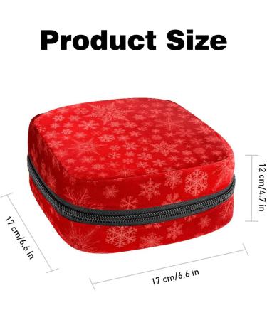 Women s Travel Makeup & Menstrual Cup Organizer Bag - Large Capacity Red Christmas Snowflakes - Buy Online on GoSupps.com