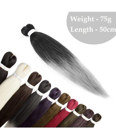 Silk-Co Braids Hair Extensions - Pre-Stretched Crochet Twists | 3 Bundle Afro Hair | 50cm Black & Silver | International Shipping - Buy Online on GoSupps.com