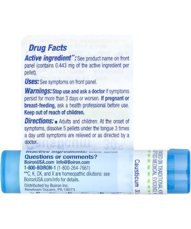 Buy Boiron Causticum 30C - Homeopathic Remedy for Bed-Wetting & Bladder Incontinence | 80 Pellets - Fast International Shipping - Buy Online on GoSupps.com