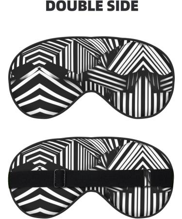 Black and White Geometric Lines Eye Mask | Soft Adjustable Sleeping Mask for Men & Women - Nighttime Comfort - Buy Online on GoSupps.com