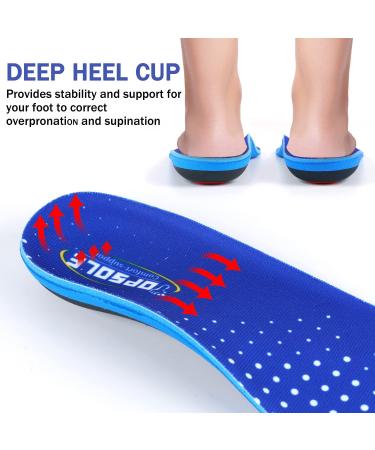 TOPSOLE Orthotic Insoles for Plantar Fasciitis and Foot Pain - Arch Support for Men and Women (UK-9-28cm, Blue) - Buy Online on GoSupps.com