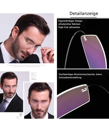 Viseng 2 Pack Rimless Titanium Reading Glasses for Men & Women - Ultralight +3.0 Readers - Buy Online on GoSupps.com