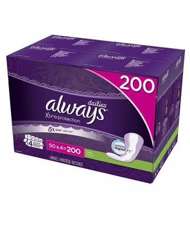Always Xtra Protection Pantiliners - 200 Count 200 Count (Pack of 1)