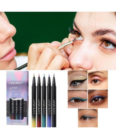 Glitter Liquid Eyeliners - Waterproof Eye Liner Eye Liner Pencil 5 Colors Color Eyeliners Long-Lasting Glitter Eye Liner Pencil for Girls Dance Night Women B - Buy Online on GoSupps.com
