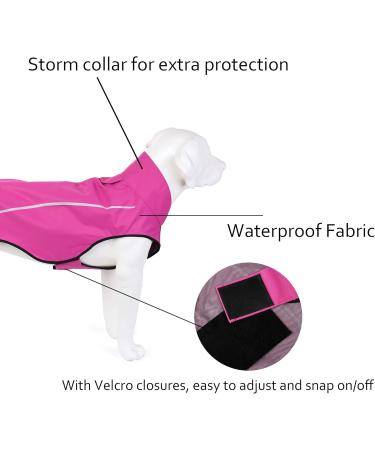 Mile High Life Waterproof Adjustable Pet Jacket | X-Small Pink Raincoat with Reflective Strip & Easy Closure - Buy Online on GoSupps.com