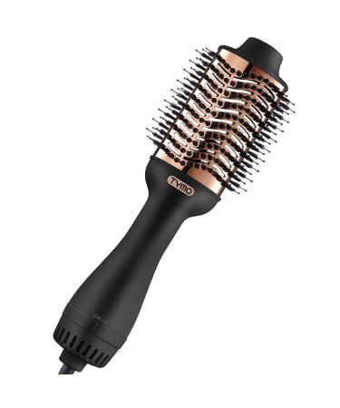 Hair Dryer Brush - TYMO Ionic Blow Dryer Brush & Volumizer, Professional One-Step Hot Air Brush with Enhanced Titanium Barrel, Hair Dryer And Styler in One Gold