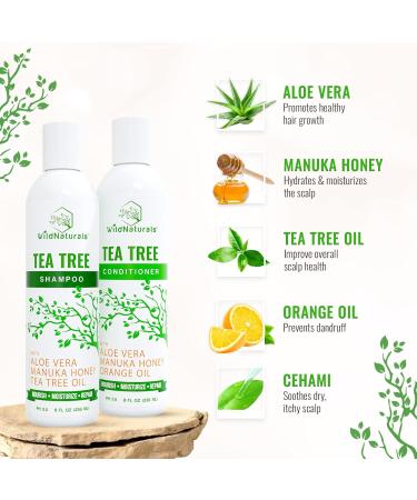 Tea Tree Oil Shampoo & Conditioner Set - Anti-Dandruff Solution for Itchy Scalp - Nourishing Treatment for All Hair Types - Buy Online on GoSupps.com