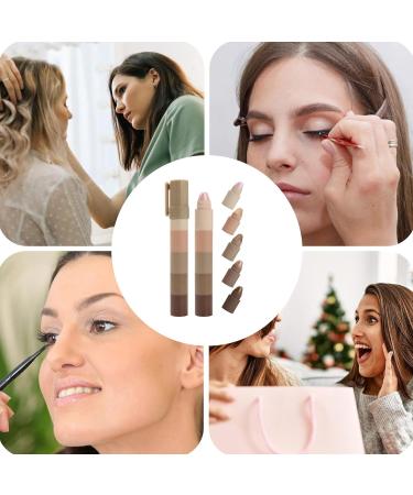 Cyer -Shadow Stick - 5x Climmer Eyeshadow Pencil | Highlighter Makeup | Waterproof Facial Cosmetics for Travel Holidays Outdoors Carnival Stadium Dating School Party Appearance - Buy Online on GoSupps.com