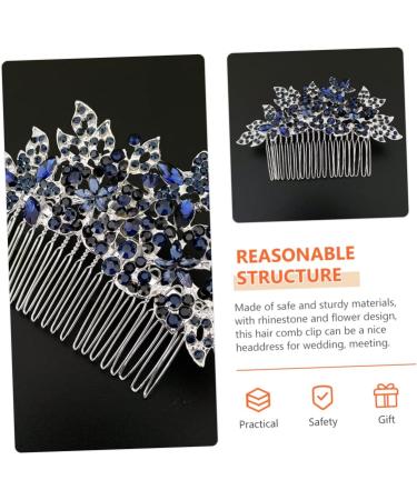 Beatifufu Dark Blue Hair Comb Rhinestone Hair Comb Wedding Bridal Headpieces Rhinestone Headpiece Bride Hairpiece Bride Headpieces for Wedding Bride Hair Accessories Bridal Headdress - Buy Online on GoSupps.com